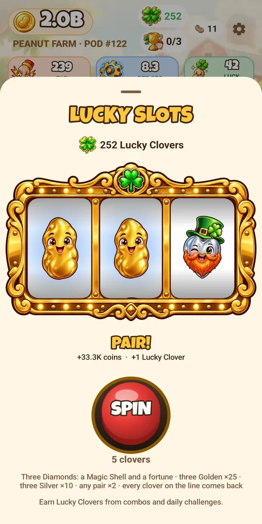 Spin the Lucky Slots with your clovers