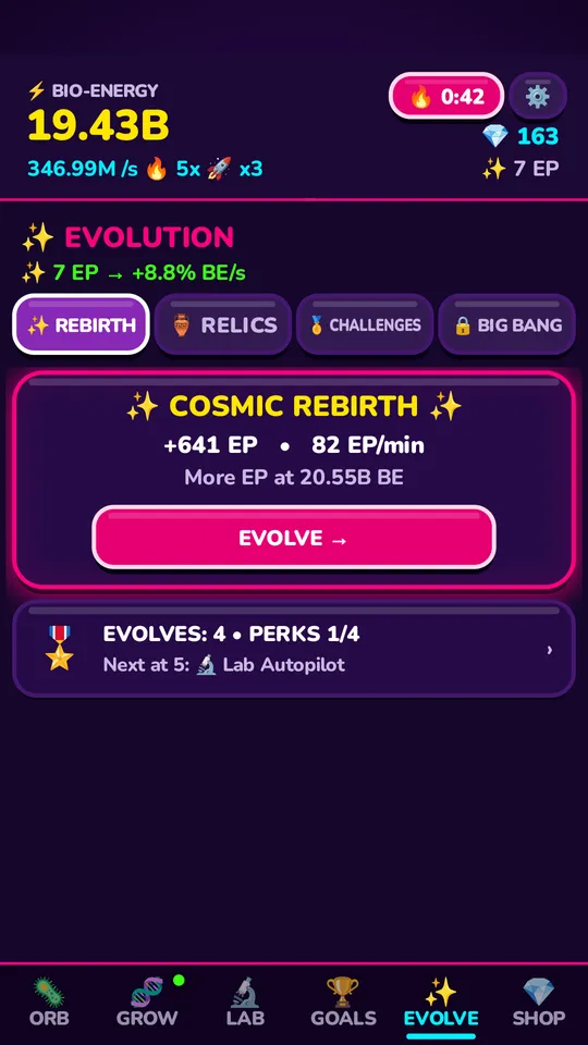 Evolve to start again stronger